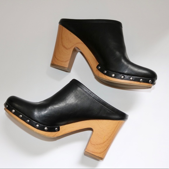 Revel Shoes - Revel Trendy Studded Black Heeled Mules